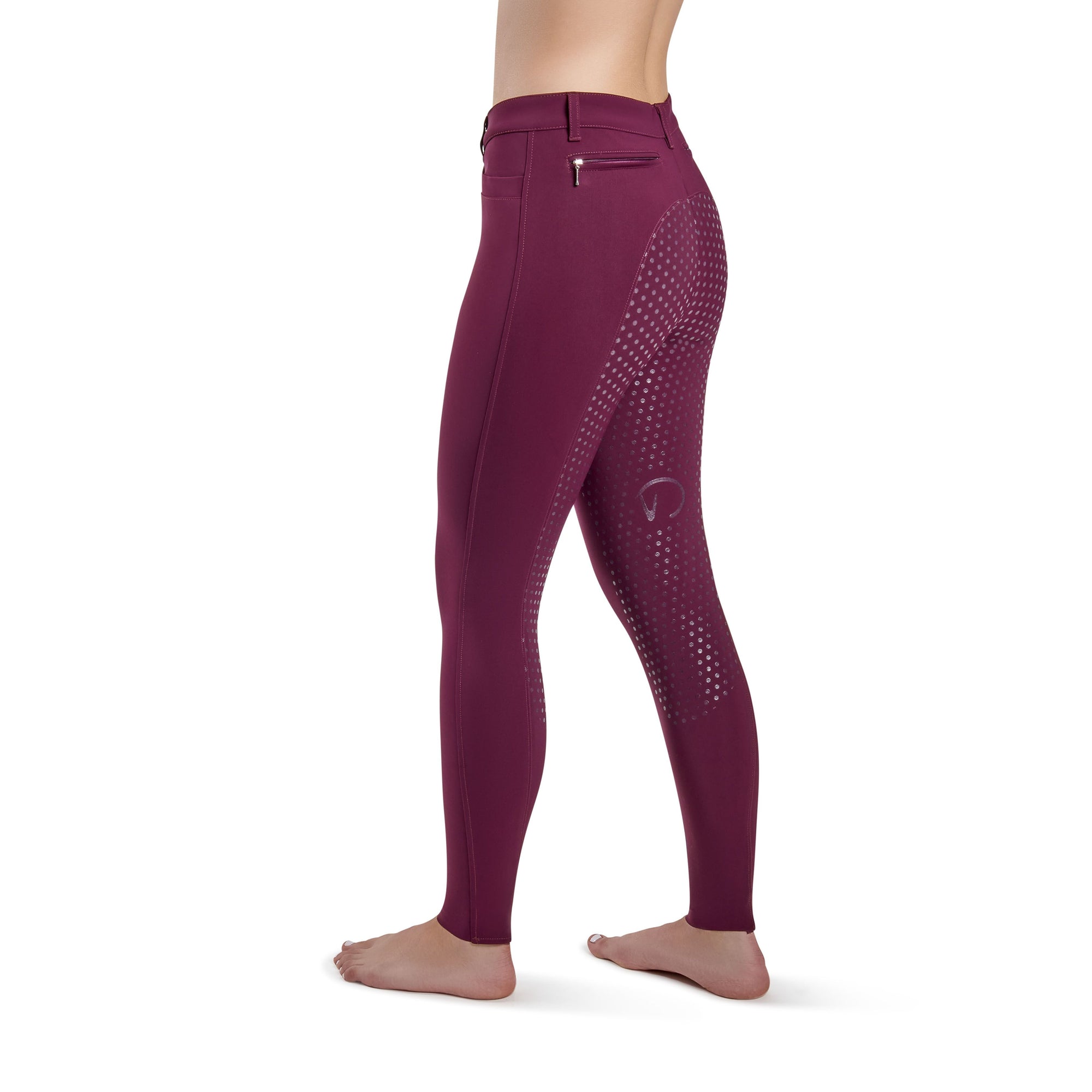 EGO7 Dressage Normal Waist Full Grip Breeches, Bordeaux