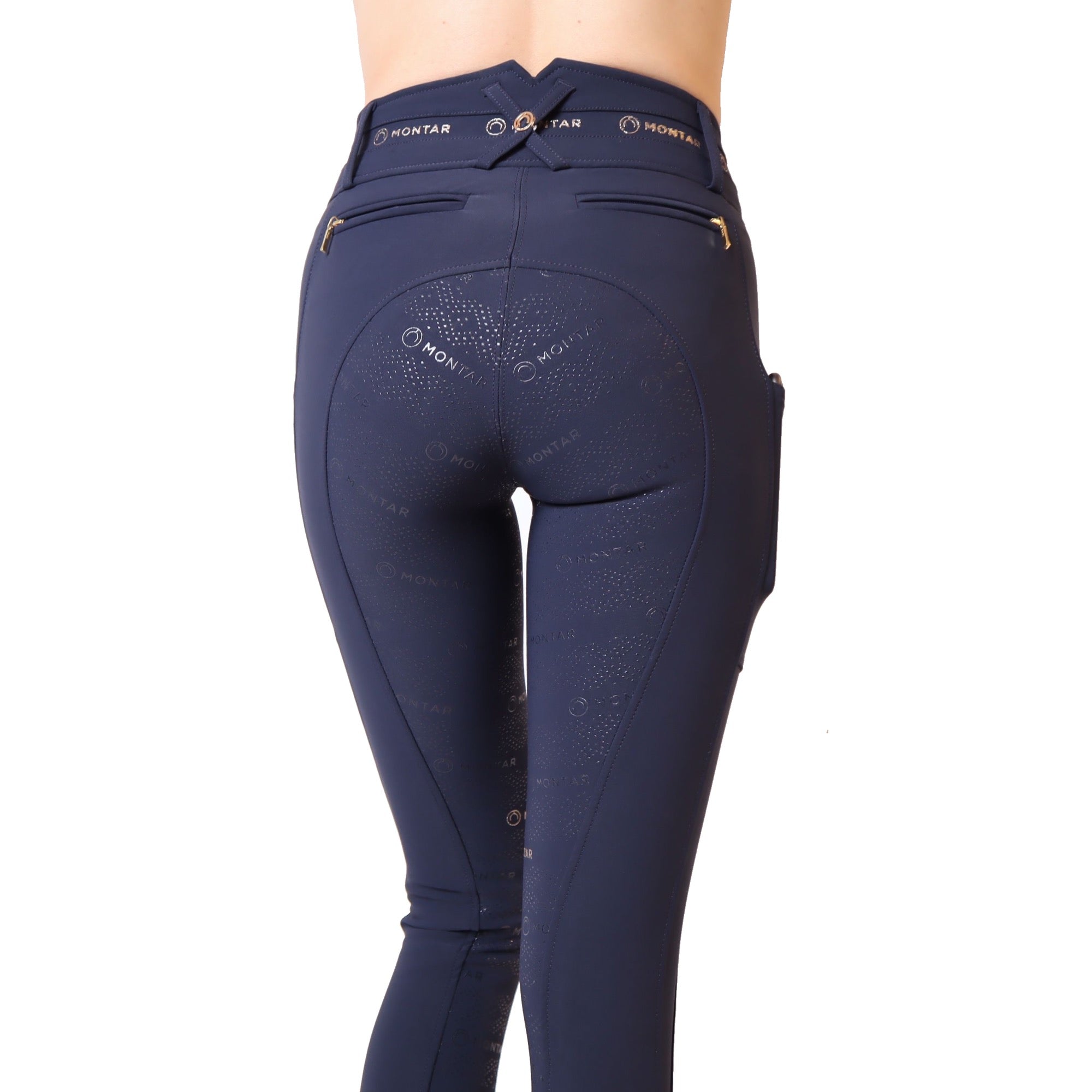 Montar Luna Ladies High Rise Full Grip Breeches, Dark Navy