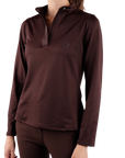 Montar Briella Crystal Placket Show Shirt, Brown
