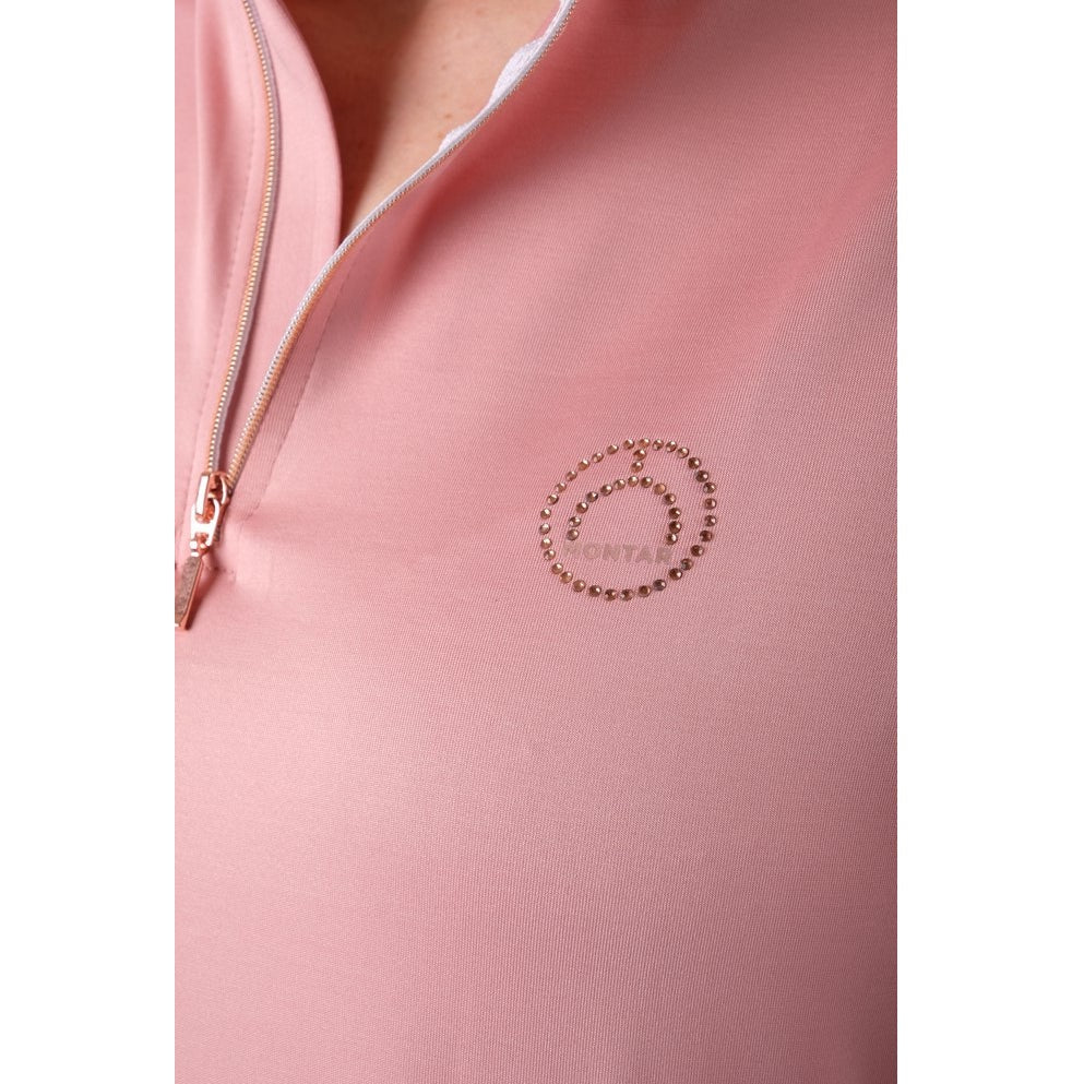Montar Everly Rosegold Long Sleeve Training Shirt, Pale Pink