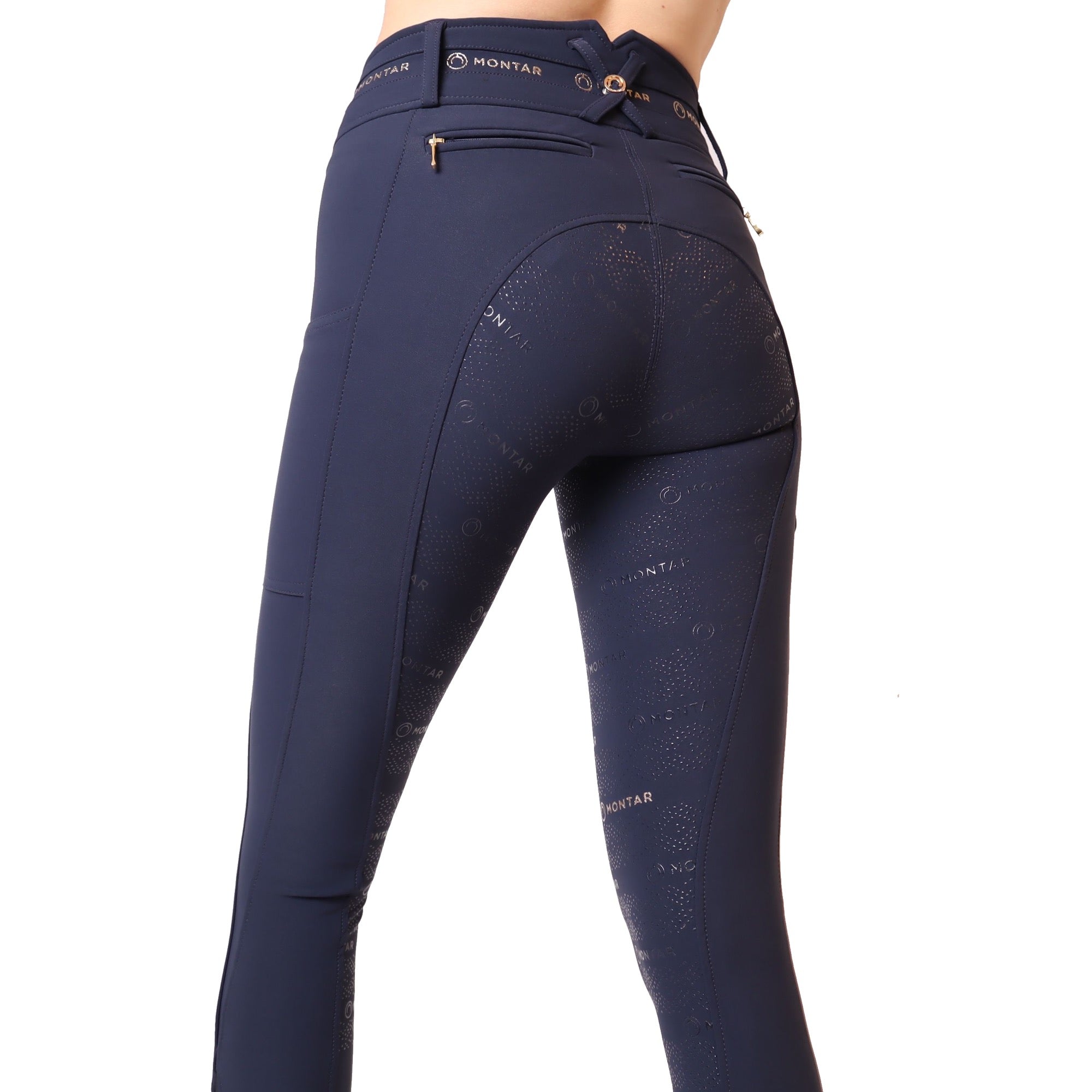 Montar Luna Ladies High Rise Full Grip Breeches, Dark Navy
