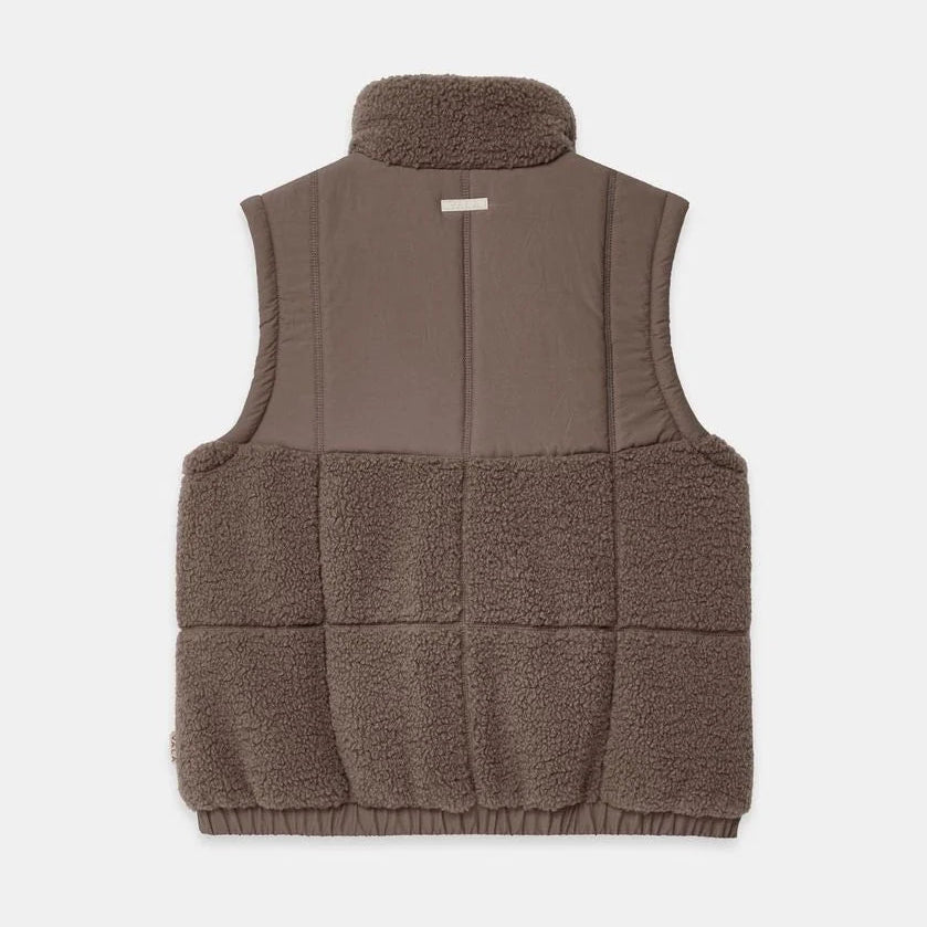 Vala Equestrian Ladies Milla Sherpa Quilted Vest, Taupe