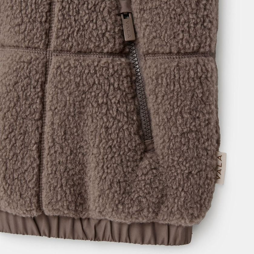 Vala Equestrian Ladies Milla Sherpa Quilted Vest, Taupe