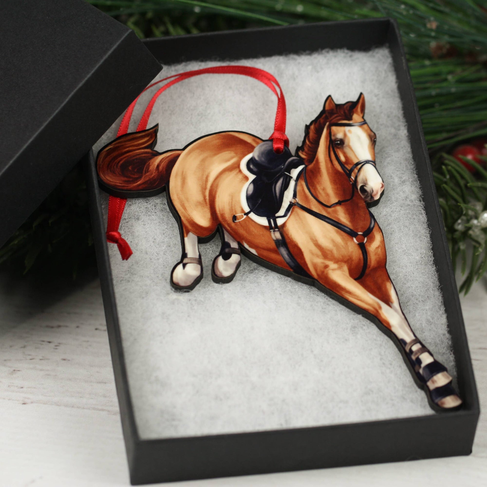 Jumping Horse Ornaments - Chestnut Hunter Jumper