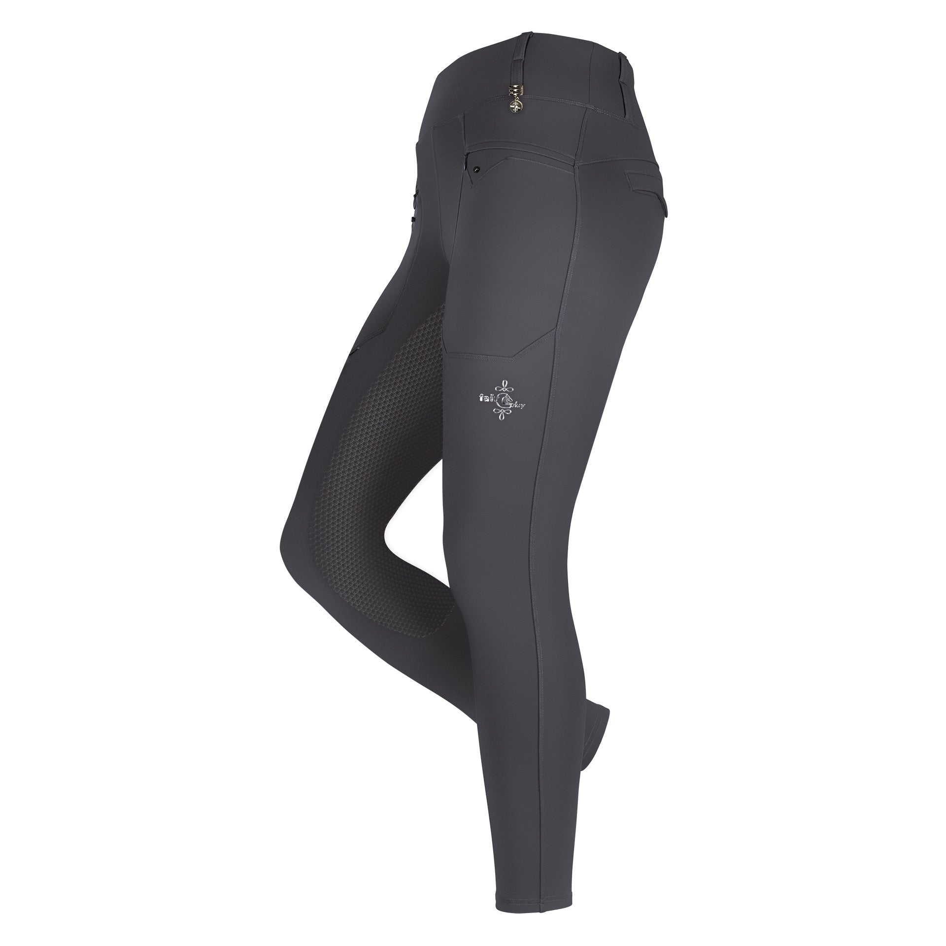 Fair Play HEXA High Rise Full Grip Winter Riding Leggings, Grey