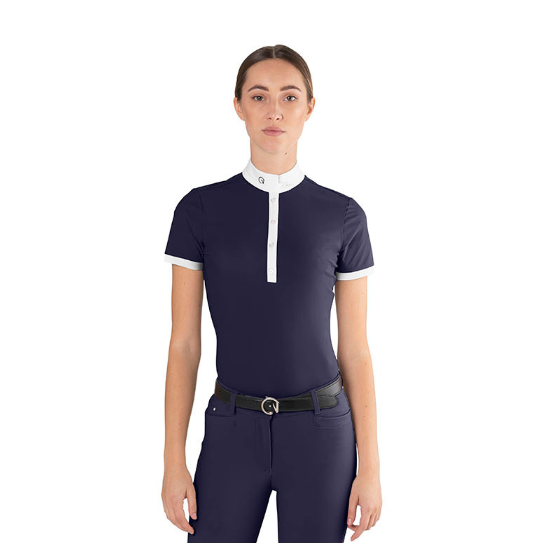EGO7 MC Short Sleeve Polo Competition Shirt, Navy/White