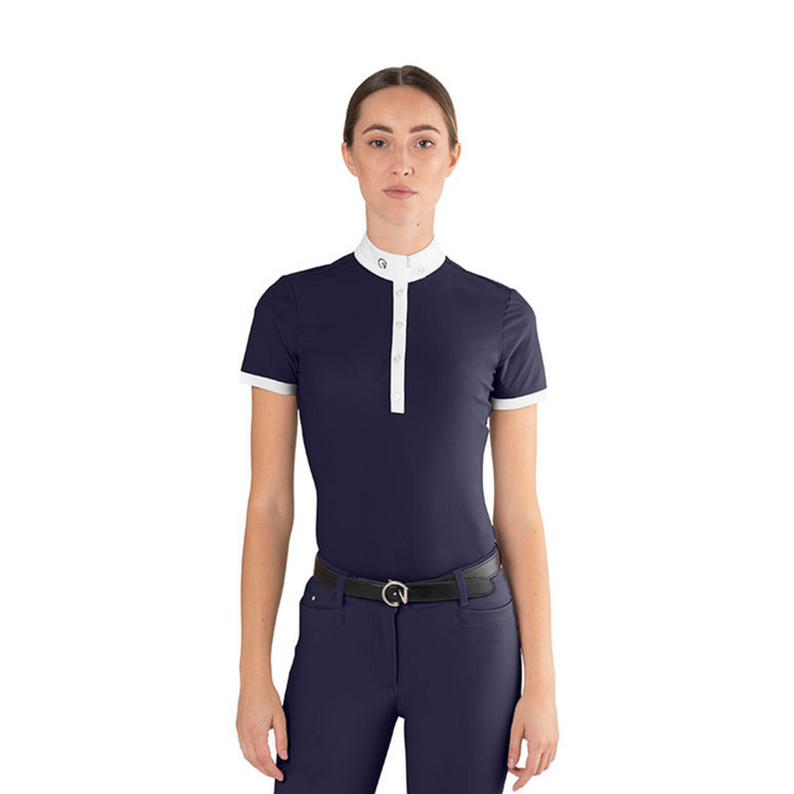 EGO7 MC Short Sleeve Polo Competition Shirt, Navy/White