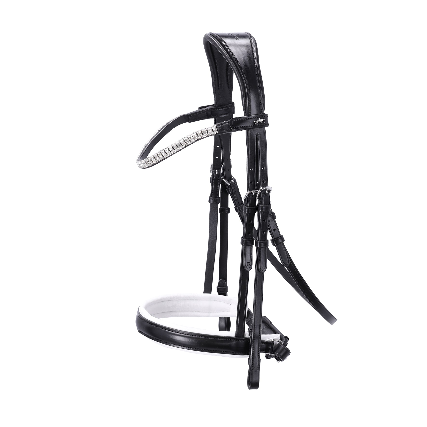 Schockemohle Malaga Bridle, Black/White/Silver