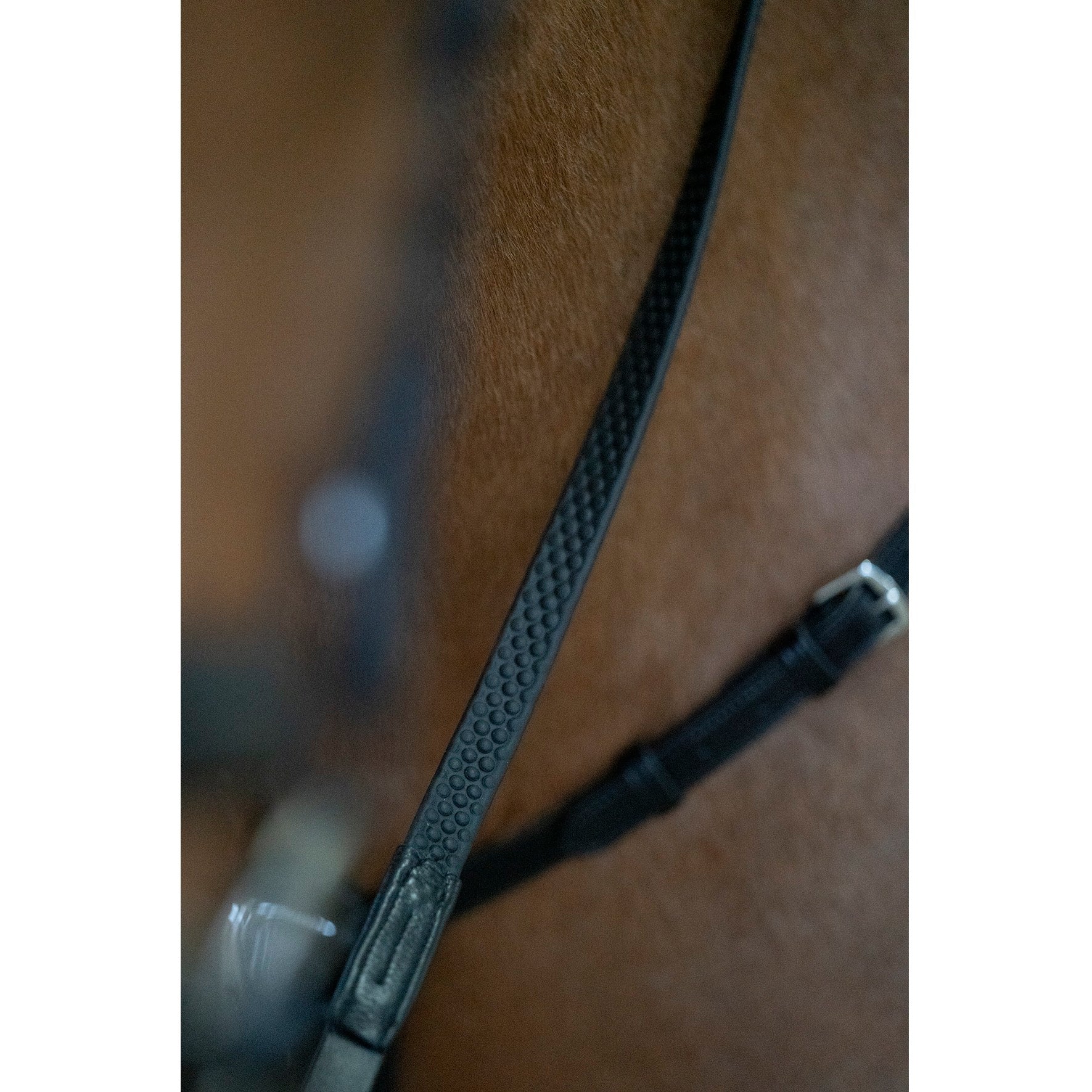 Schockemohle Bridle Reins Soft Rubber Reins Dots, Brown/Silver