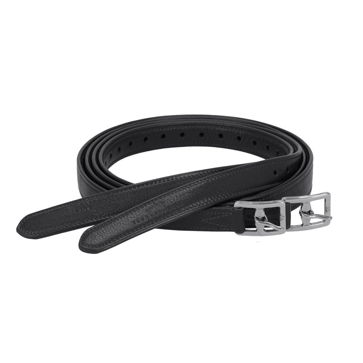 Schockemohle Colorado Soft Stirrup Leathers, Black/Silver