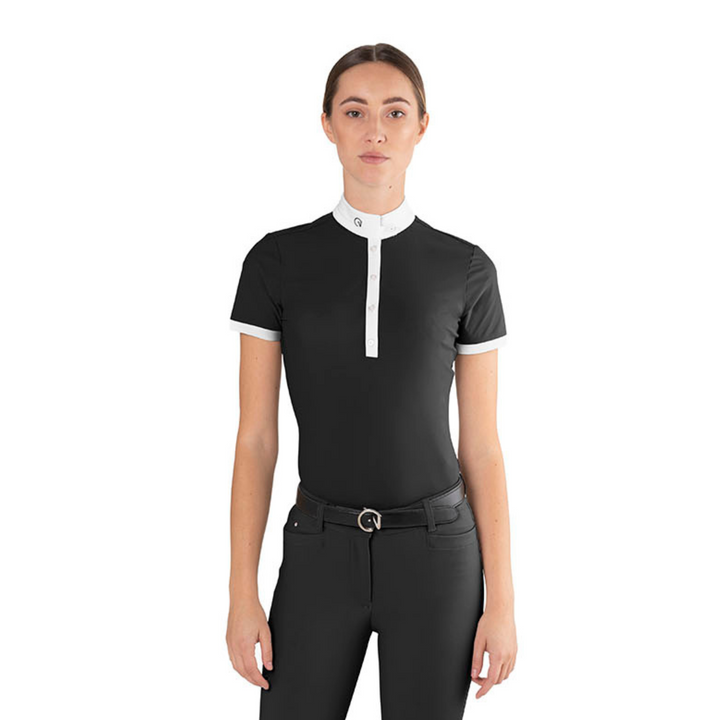 EGO7 MC Short Sleeve Polo Competition Shirt, Black/White