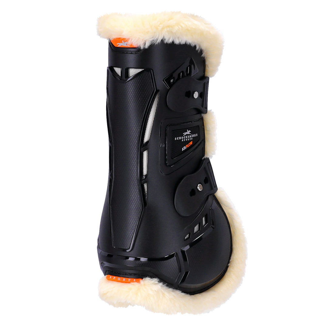 Schockemohle Air Flow Tendon Boots with Fur, Black