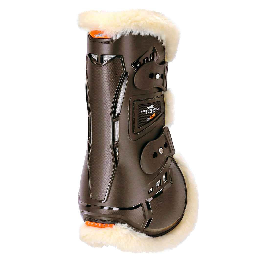 Schockemohle Air Flow Tendon Boots with Fur, Brown