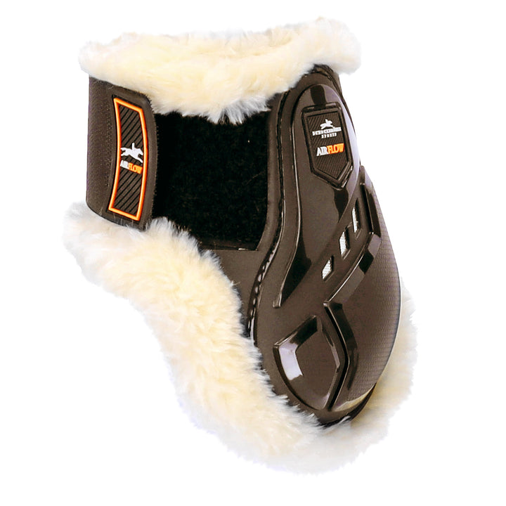 Schockemohle Air Flow Champion Fetlock Boots with Fur, Brown