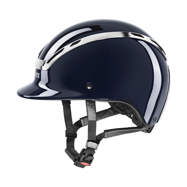 UVEX Exxeed Shiny Chrome Helmet, Navy Glossy