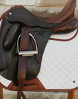 Sixteen Cypress Dressage Pad, White & Cognac