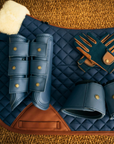 Sixteen Cypress Leatherette Splint Boots, Navy