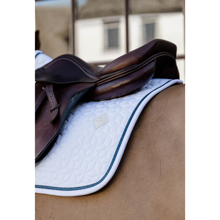 Kentucky Horsewear Glitter Rope Show Jumping Saddle Pad, White / Navy