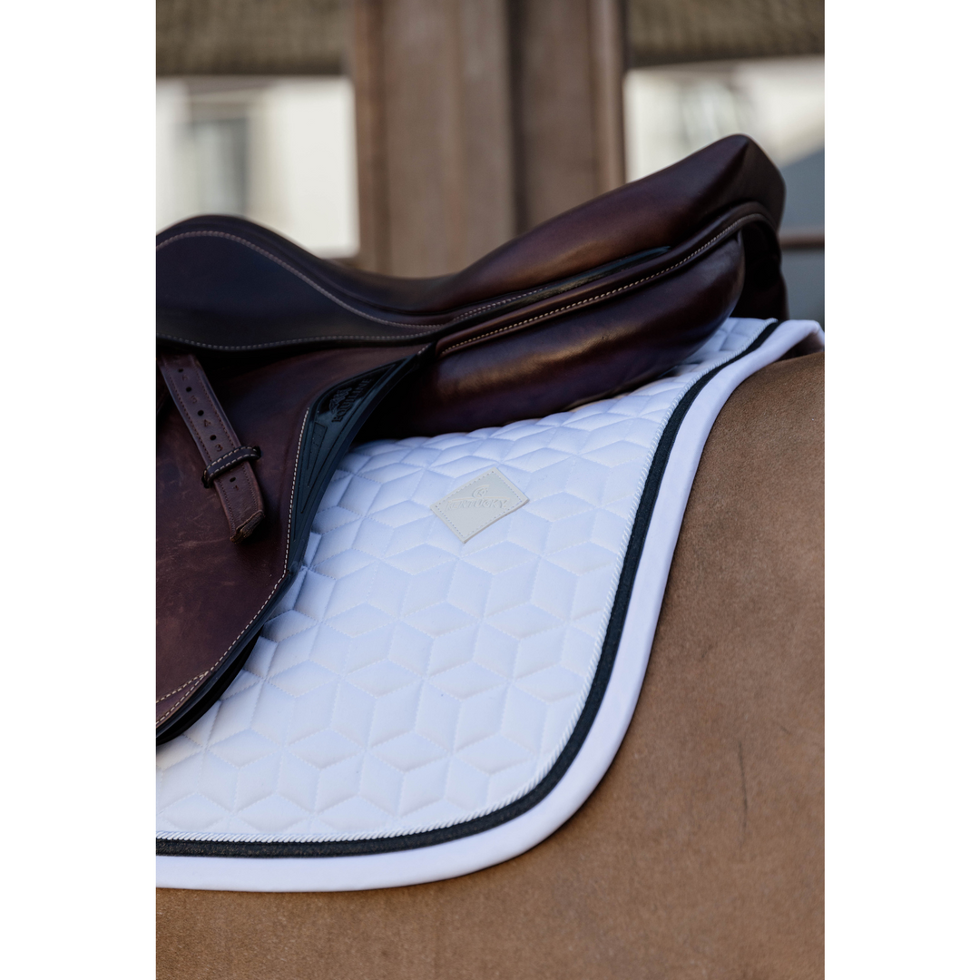 Kentucky Horsewear Glitter Rope Show Jumping Saddle Pad, White / Navy