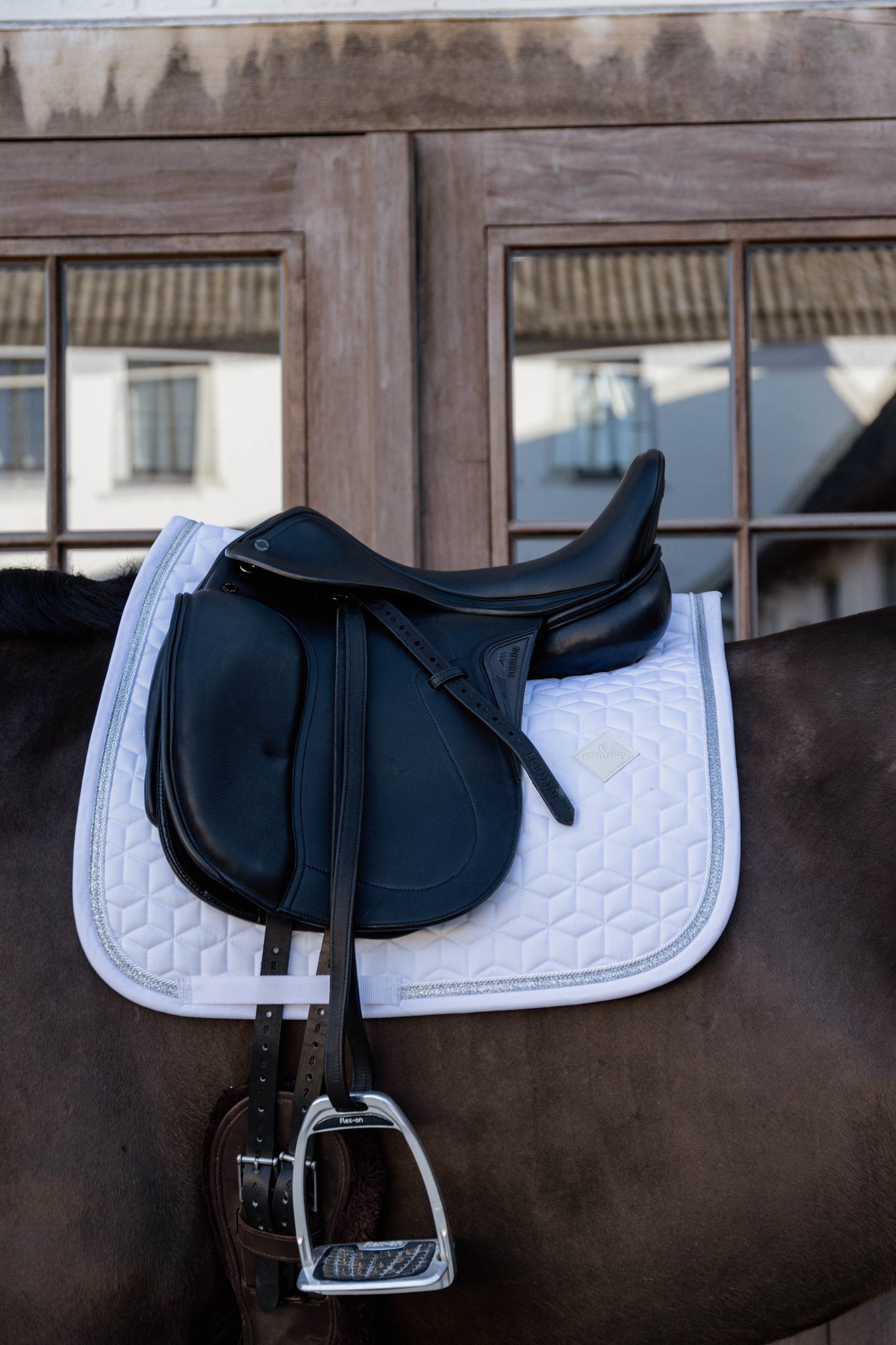 Kentucky Horsewear Glitter Rope Dressage Saddle Pad, White / Marine