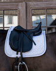 Kentucky Horsewear Glitter Rope Dressage Saddle Pad, White / Marine