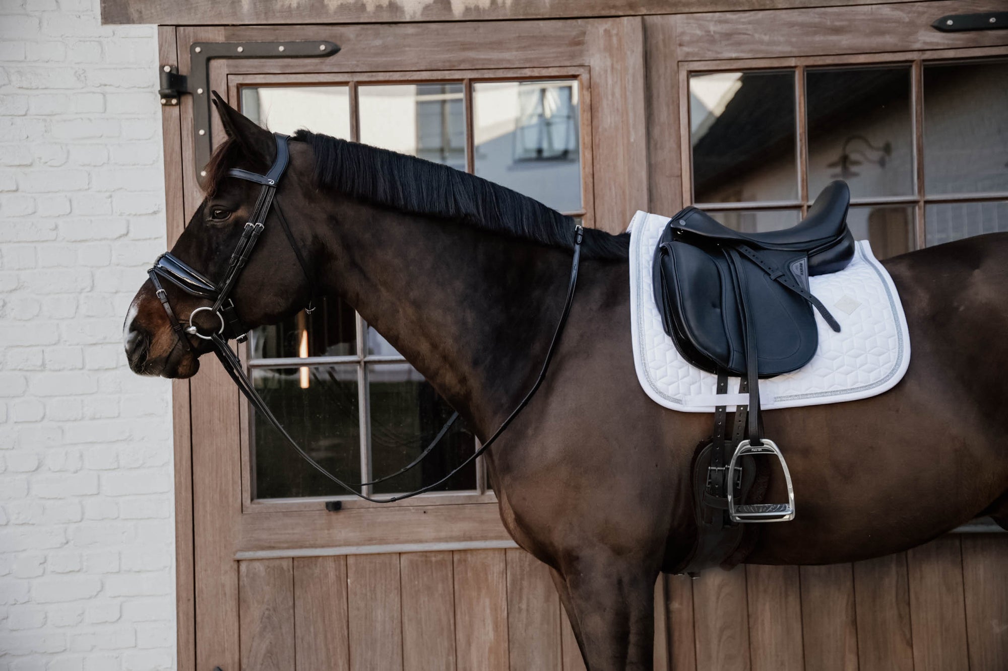 Kentucky Horsewear Glitter Rope Dressage Saddle Pad, White / Marine