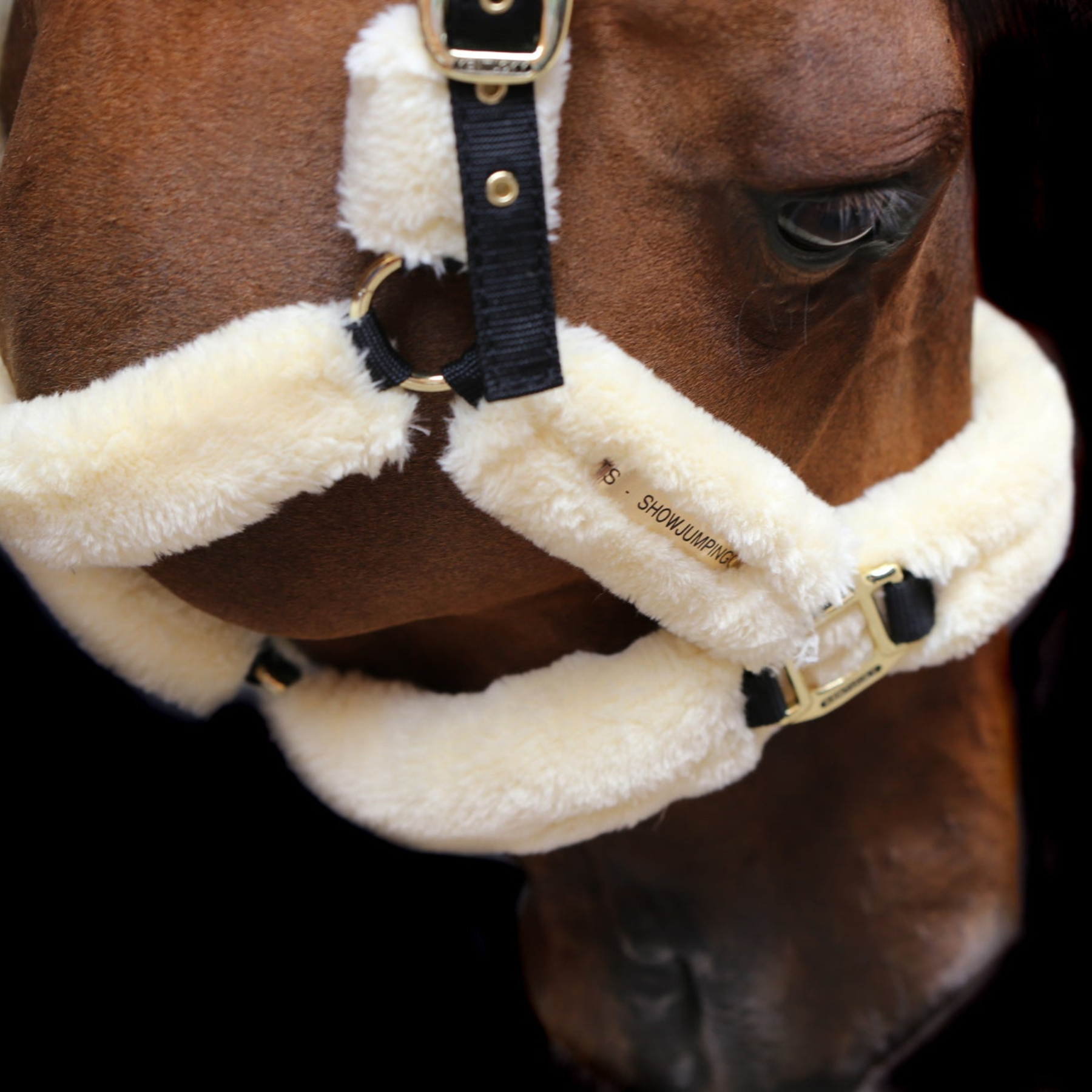 Kentucky Horsewear Sheepskin Shipping Halter, Natural