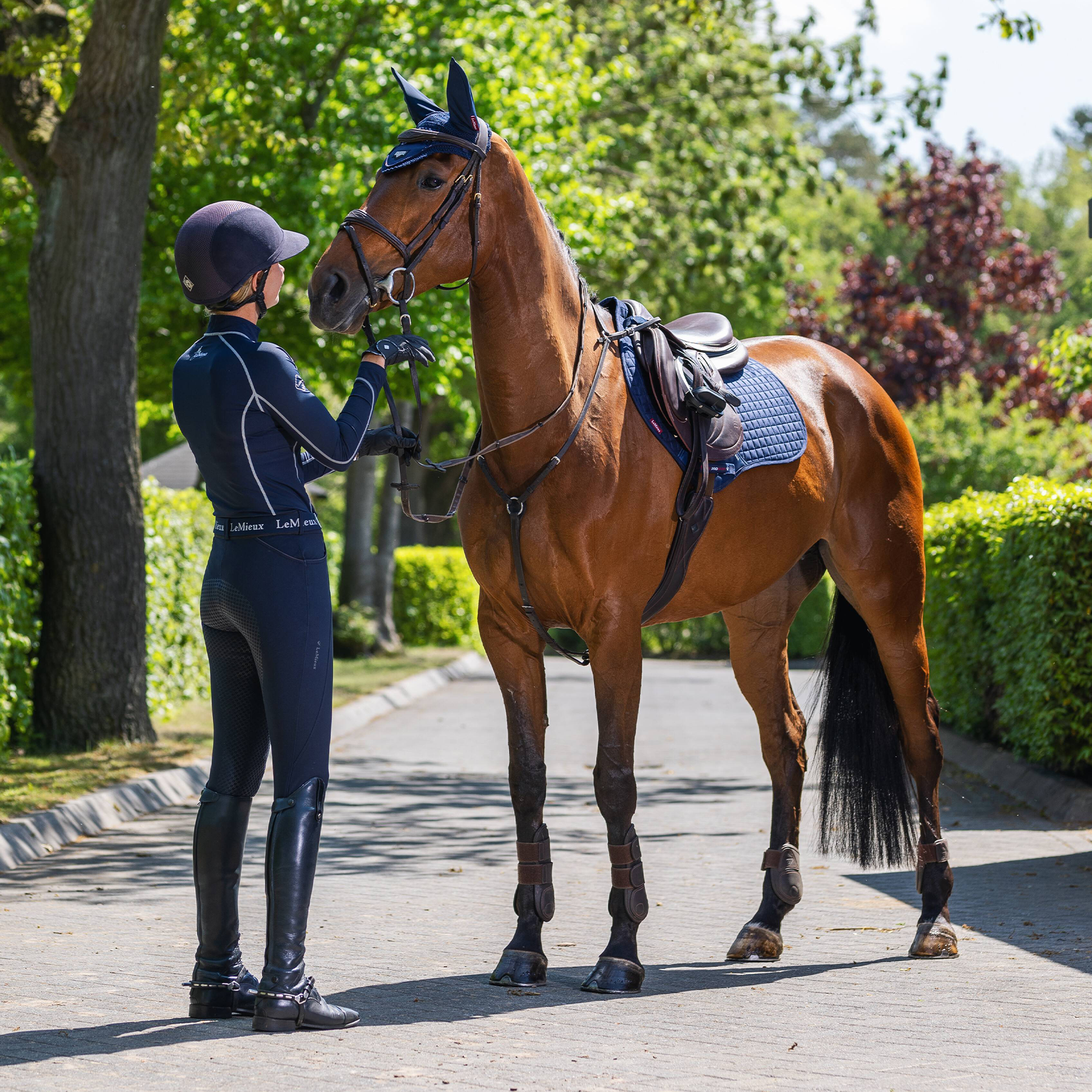 LeMieux Cotton Close Contact Saddle Pad, Navy