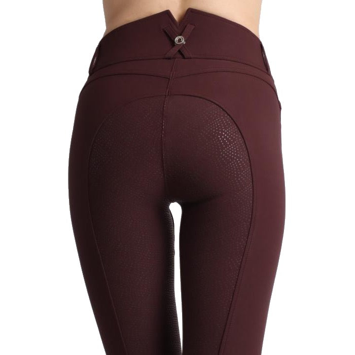 Montar Megan Yati High Rise Breeches V2 - Plum, Full Grip