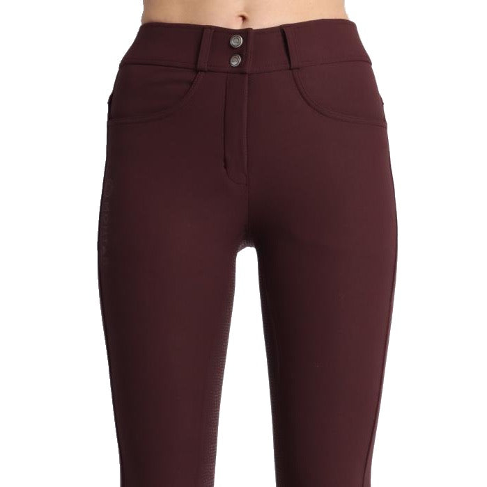 Montar Megan Yati High Rise Breeches V2 - Plum, Full Grip