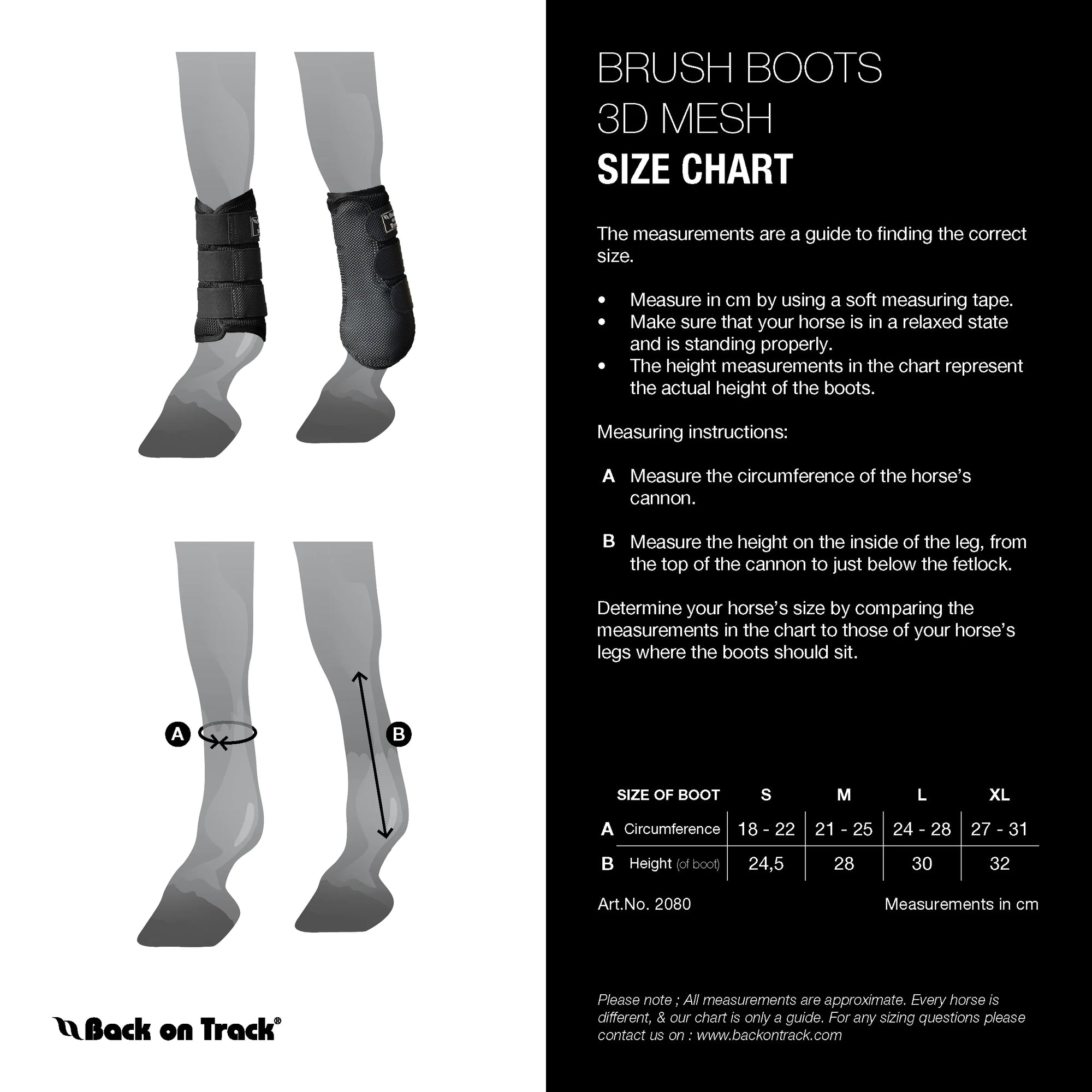 Back on Track 3D Therapeutic Splint Boots 3D Mesh, Black