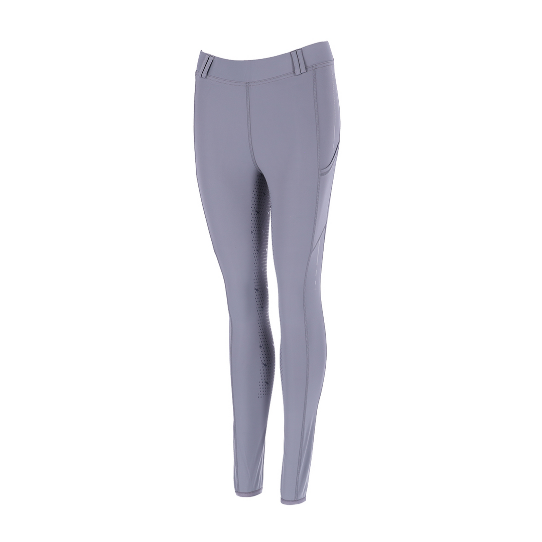 Schockemohle New Ladies Full Grip Mid Rise Pocket Riding Tights, Slate Grey