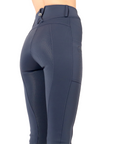 Montar MoMeadow Ladies Hybrid Pull On Full Grip Riding Tights, Dark Navy