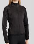 Montar MoPaige Pintucks and Crystals Full Zip Lightweight Jacket, Black