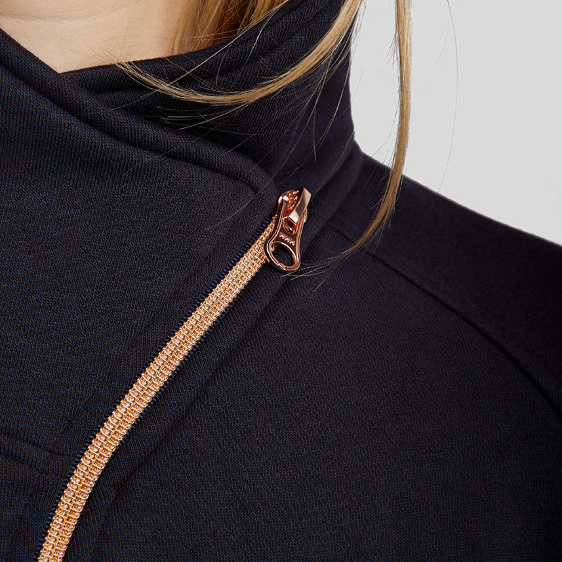 Montar MoNaja Rosegold Full Zip Sweatshirt, Dark Navy