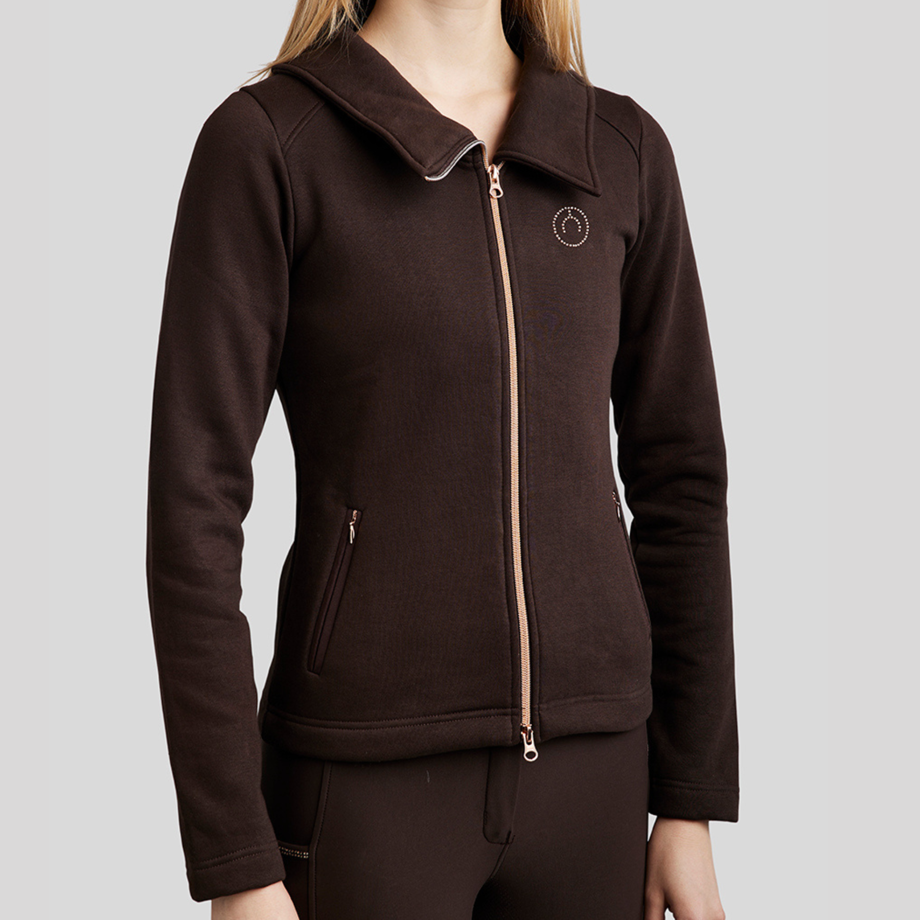 Montar MoNaja Rosegold Full Zip Sweatshirt, Brown