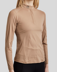 Montar MoZendaya Ladies Long Sleeve Performance Training Shirt, Latte