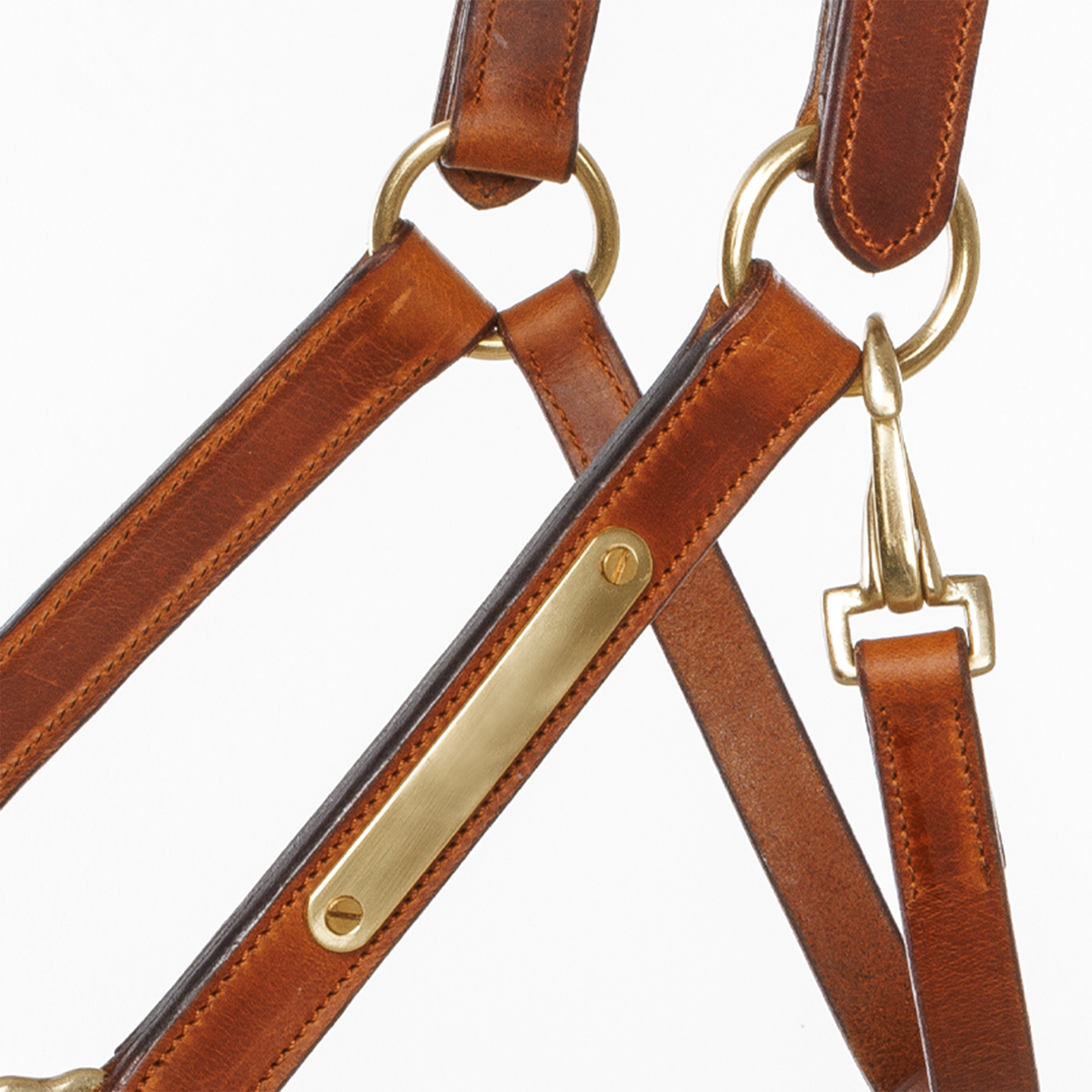 Kavalkade Cinta Leather Halter, Cognac with Brass