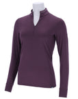 Schockemohle SPPeppa Ladies Long Sleeve 1/2 Zip Training Shirt, Deep Mauve