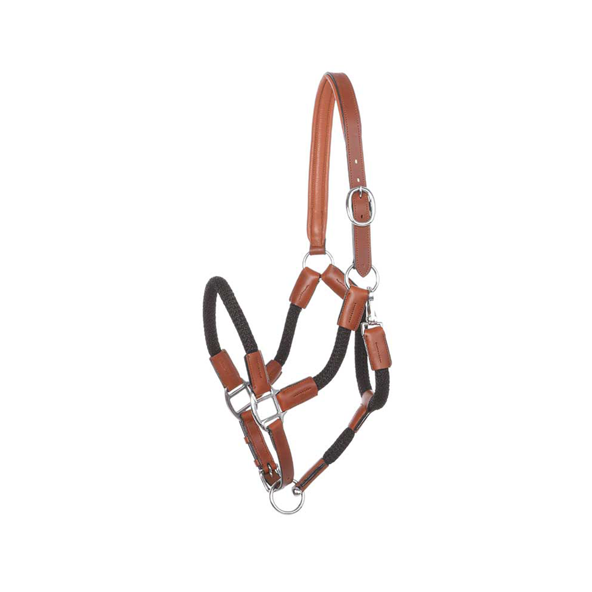 Kavalkade Cavo Rope Halter Set with Lead, Cognac / Black