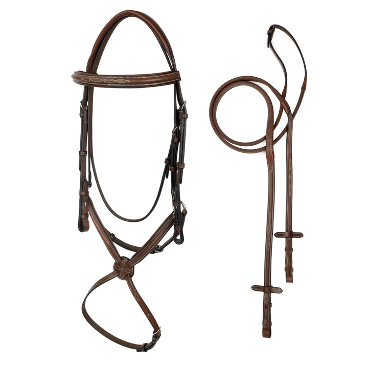 ADT Tack Imperial Figure 8 Bridle with Raised Fancy Rubber Reins