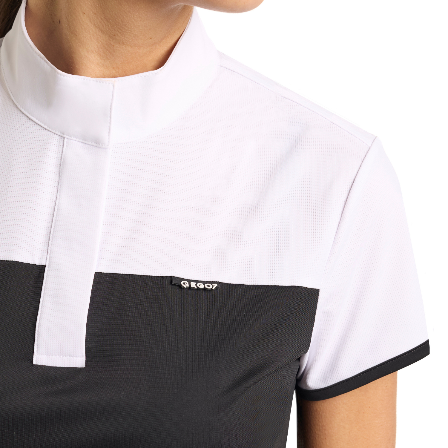EGO7 Mathilde Short Sleeve Competition Shirt, Black/White
