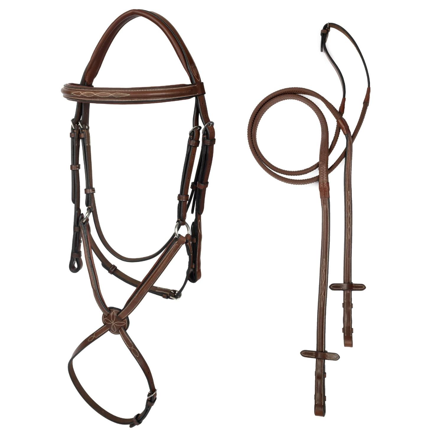 ADT Tack Imperial Figure 8 Bridle with Raised Fancy Rubber Reins