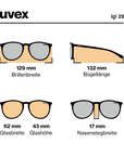 UVEX LGL 29 Sunglasses, SIlver Lens