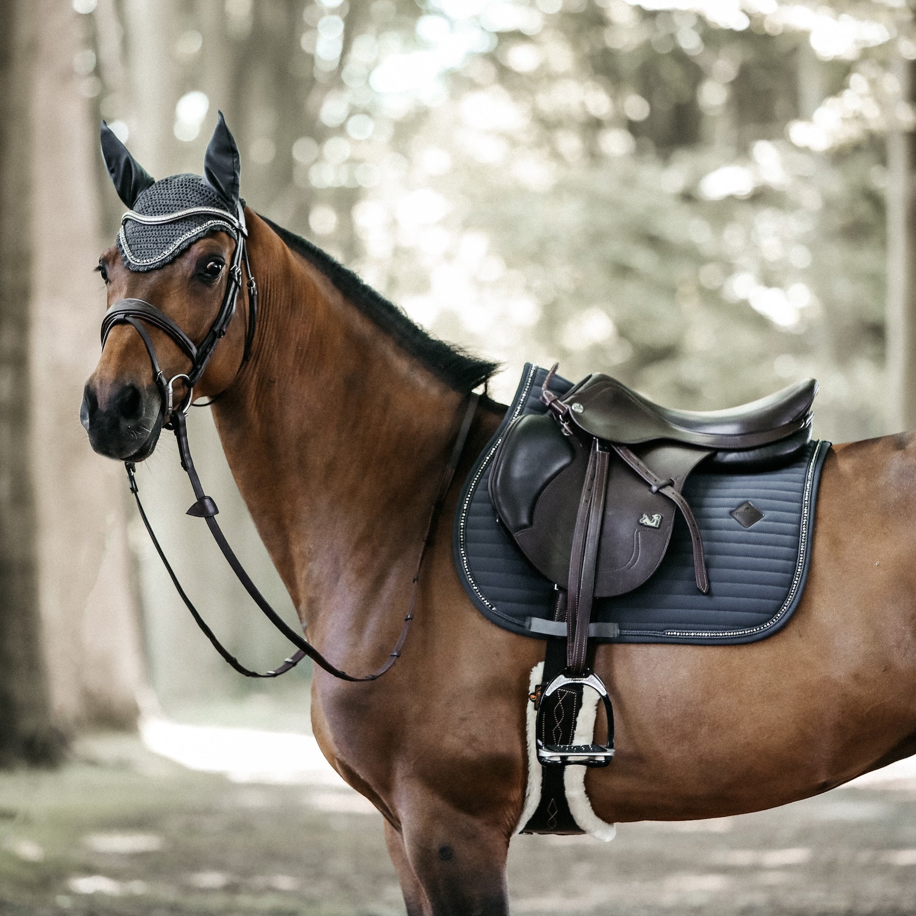 Kentucky Horsewear Saddle Pad Pearls Jumping Grey Edition