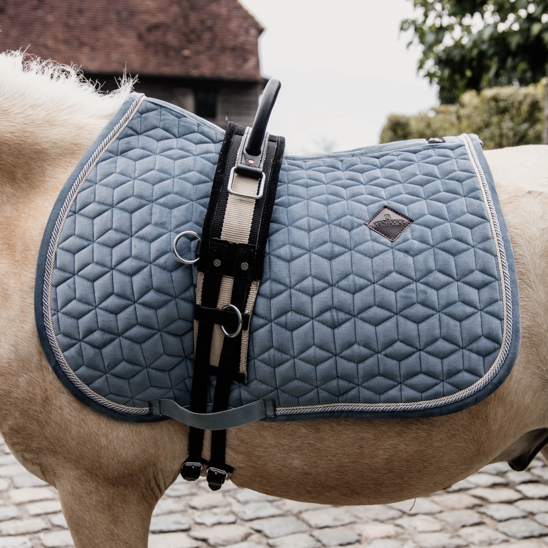 Kentucky Horsewear Saddle Pad Velvet Light Blue PONY