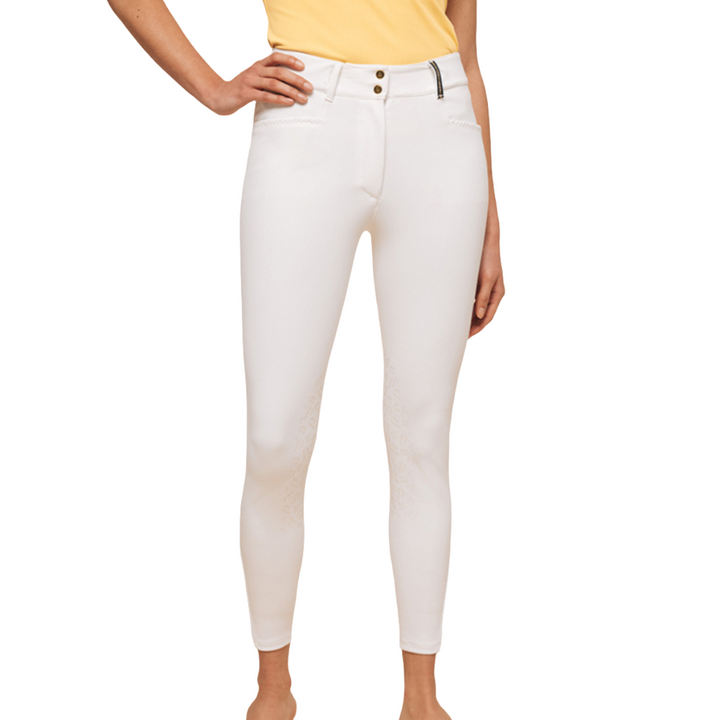 Dada Sport Giovani Grip Knee Grip Breeches, White