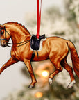 Classy Equine Dressage Horse Ornament - Chestnut Extended Trot Dressage