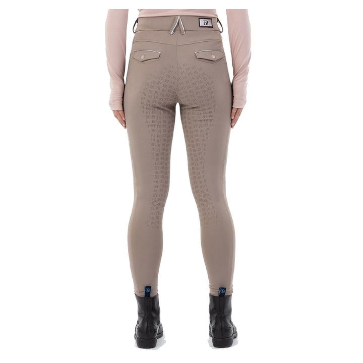 BR Equestrian Full Grip Ladies Riding Breeches Dionne, Taupe Gray