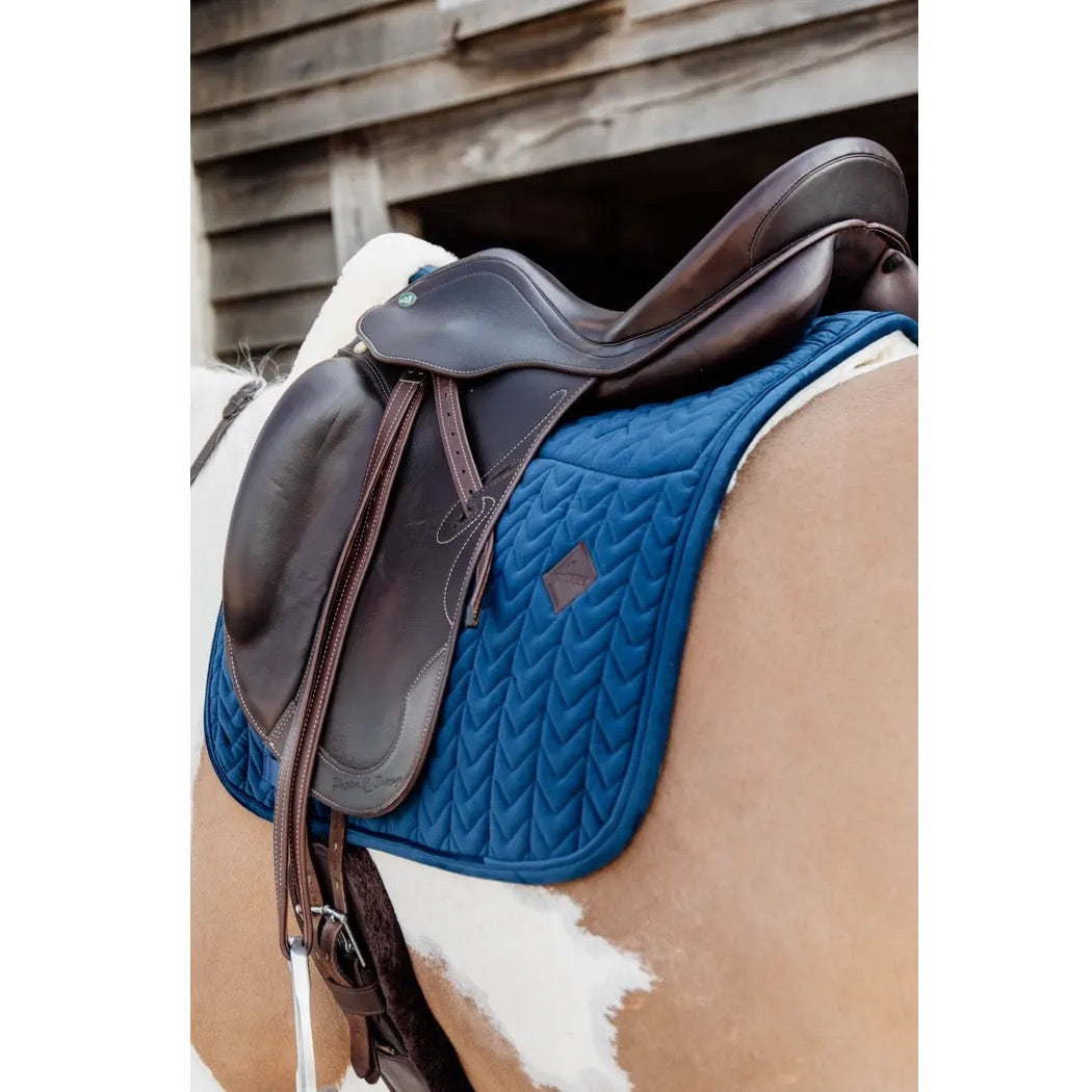 Kentucky Horsewear Skin Friendly Saddle Pad Velvet Dressage, Navy